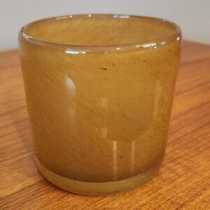 GOLD Glass Hurricane Lamp/VASE 4" X 4" HEAVY GLASS